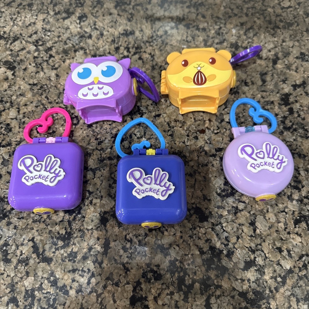 Polly Pocket Lot Mattel Mini Doll 2019 & 2021 Compact Set Dolls
